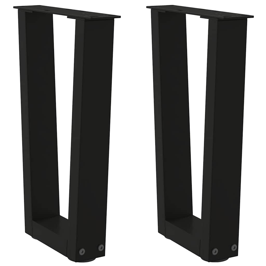 Pieds de table basse en forme de V 2 pièces Noir 28 x (42-43,3) cm Acier - XIOS