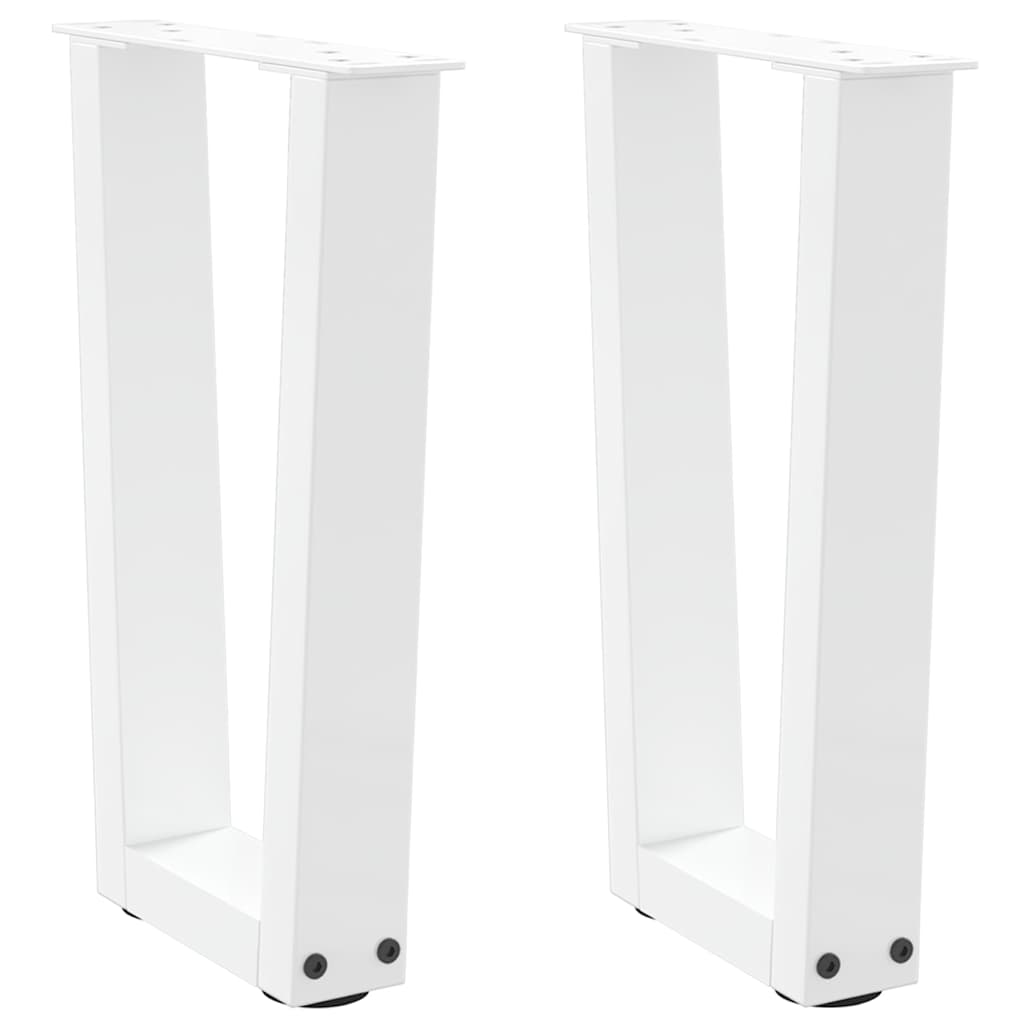 Pieds de table basse en forme de V, 2 pièces, blanc, 28 x (42-43,3) cm, acier - XIOS
