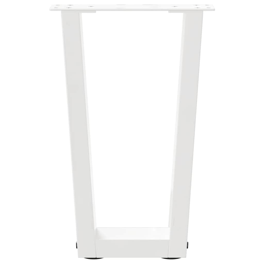 Pieds de table basse en forme de V, 2 pièces, blanc, 28 x (42-43,3) cm, acier - XIOS