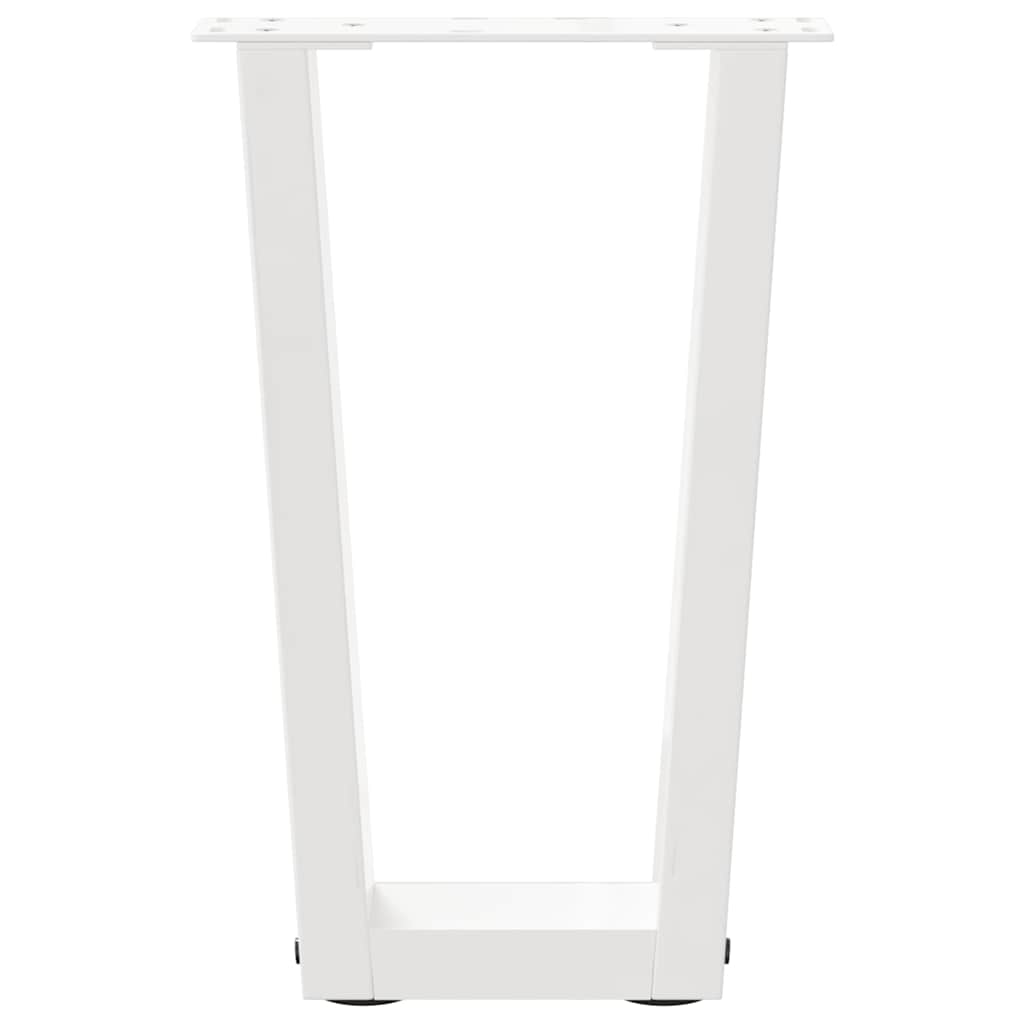Pieds de table basse en forme de V, 2 pièces, blanc, 38 x (42-43,3) cm, acier - XIOS