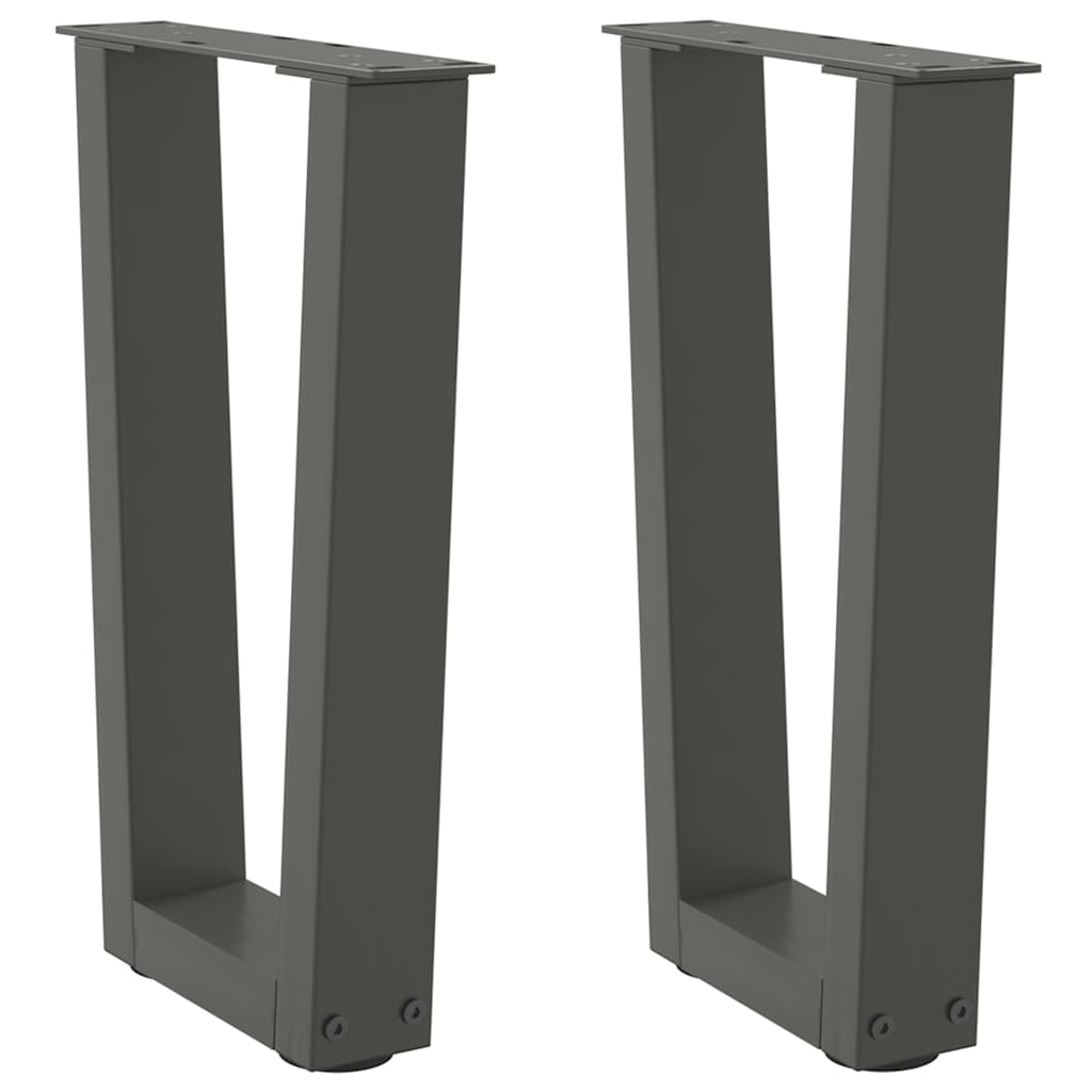 Pieds de table basse en forme de V, 2 pièces, anthracite, 38 x (42-43,3) cm, acier - XIOS