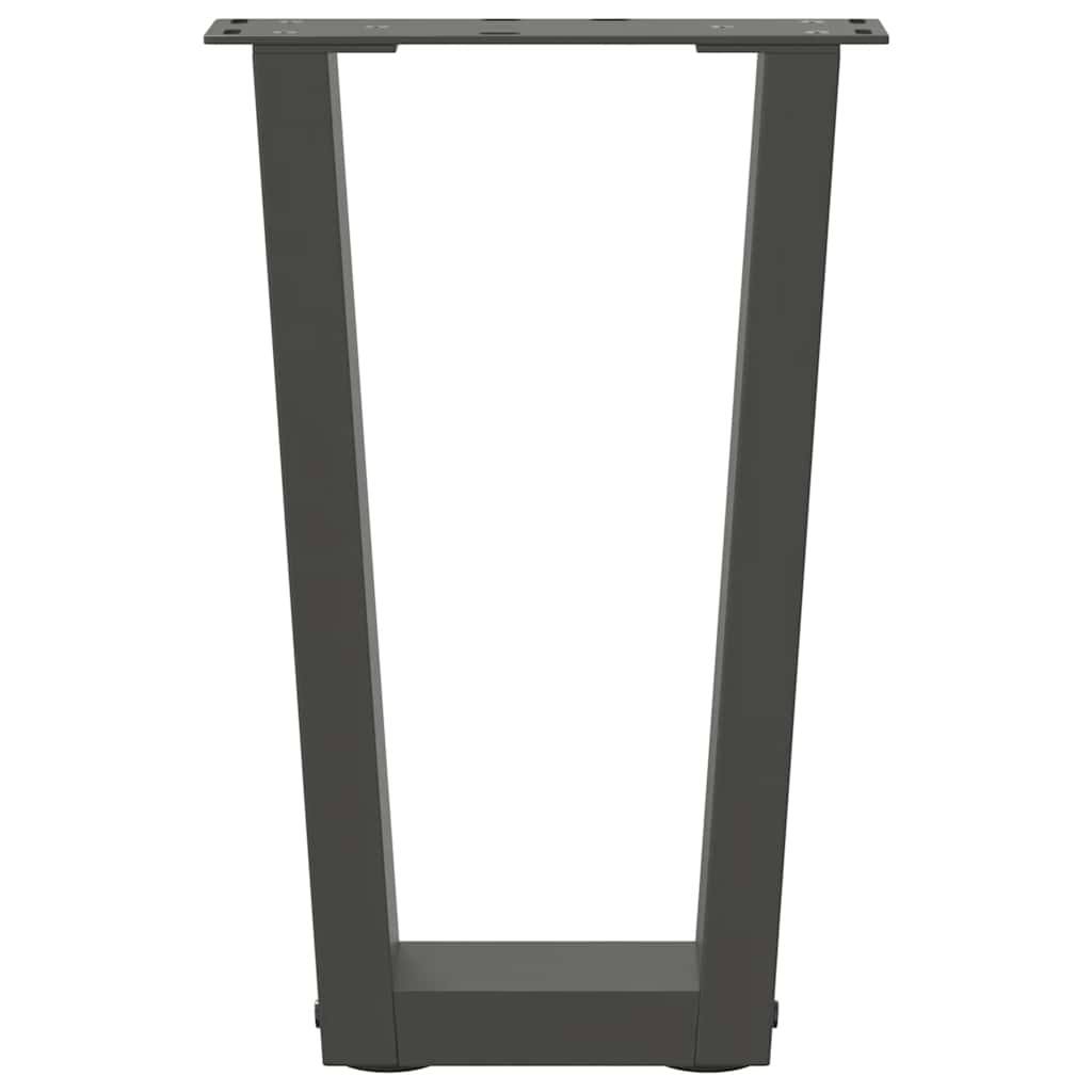 Pieds de table basse en forme de V, 2 pièces, anthracite, 38 x (42-43,3) cm, acier - XIOS