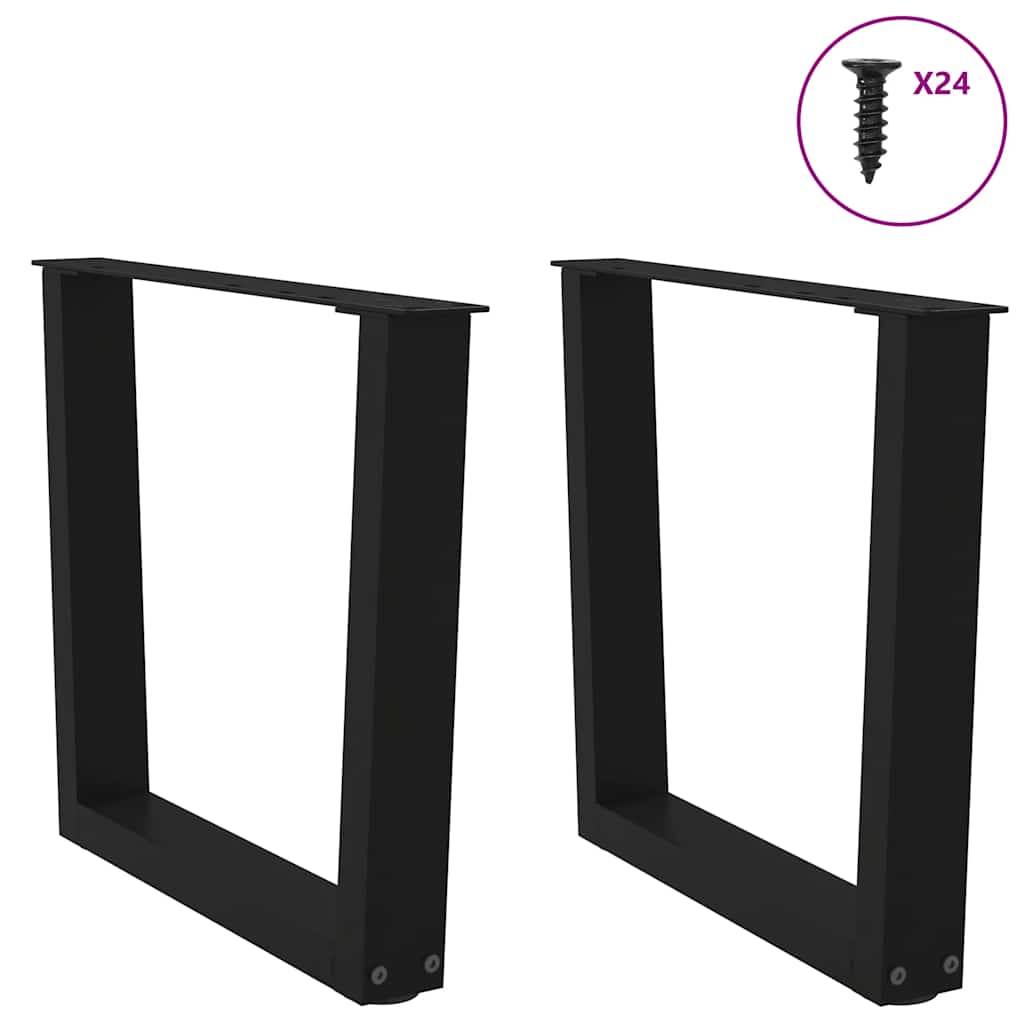 Pieds de table basse en forme de V, 2 pièces, noir, 50 x (42-43,3) cm, acier - XIOS