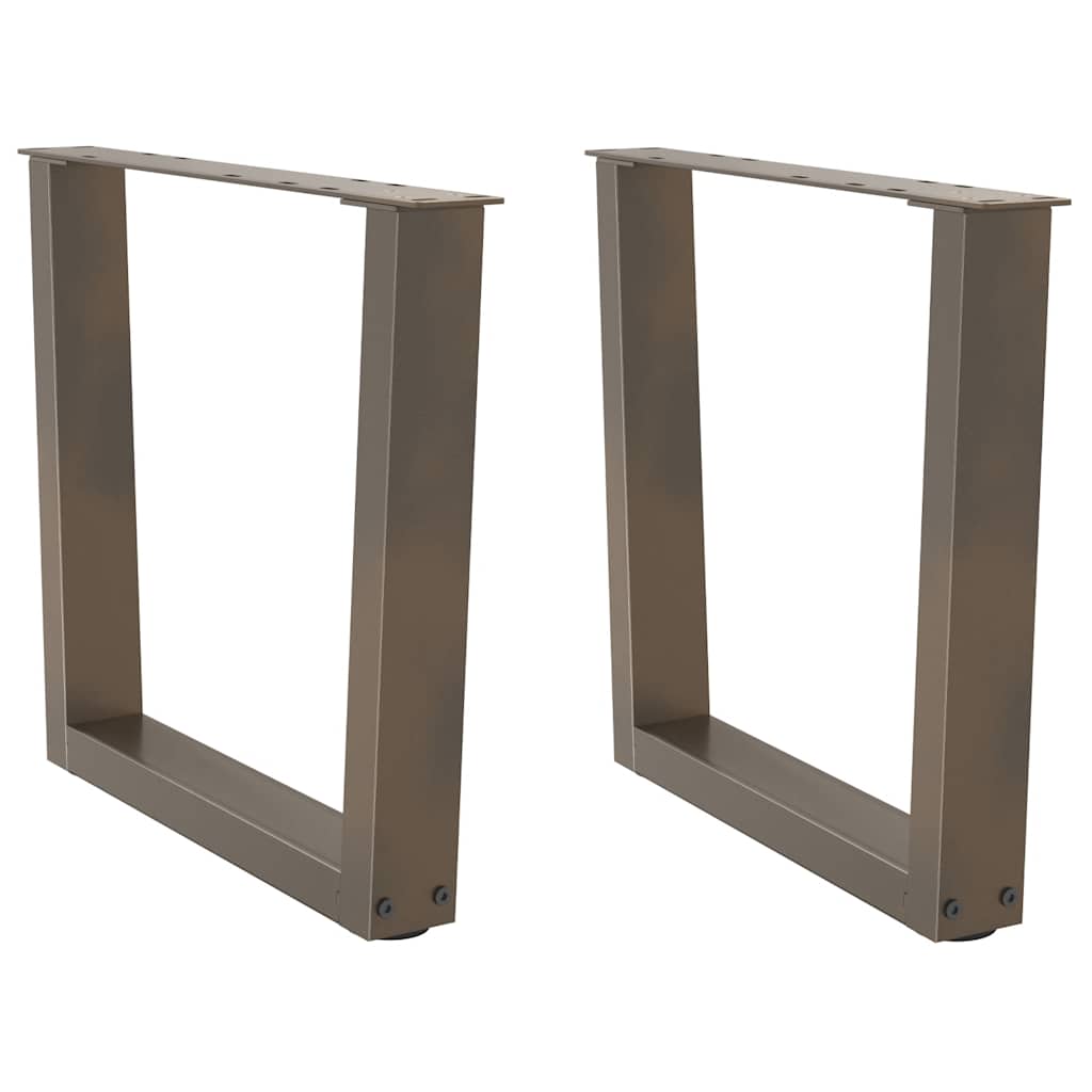 Pieds de table basse en forme de V, 2 pièces, acier naturel, 50 x (42-43,3) cm - XIOS
