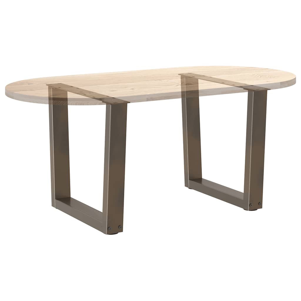 Pieds de table basse en forme de V, 2 pièces, acier naturel, 50 x (42-43,3) cm - XIOS