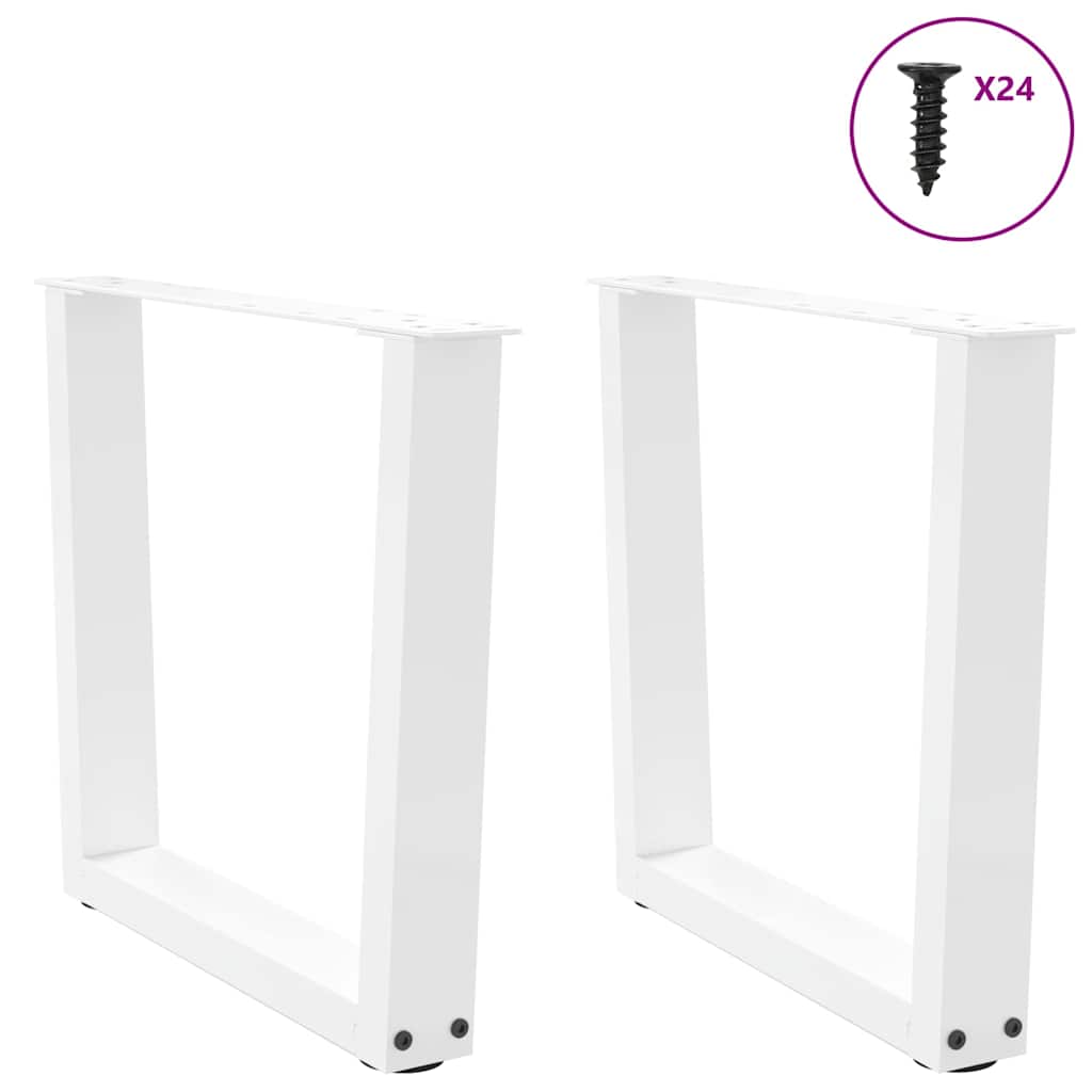Pieds de table basse en forme de V, 2 pièces, blanc, 60 x (42-43,3) cm, acier - XIOS