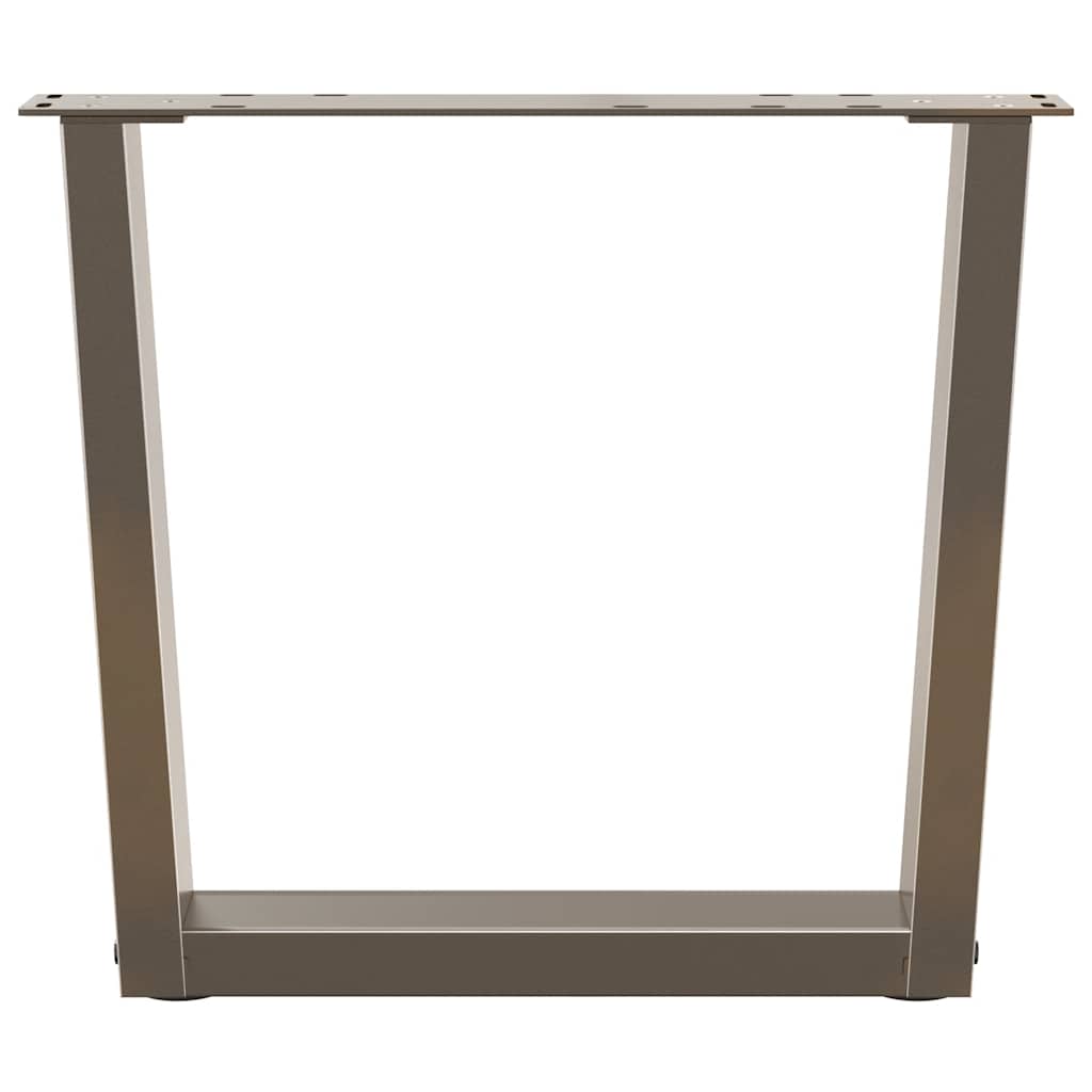 Pieds de table basse en forme de V, 2 pièces, acier naturel, 60 x (42-43,3) cm - XIOS