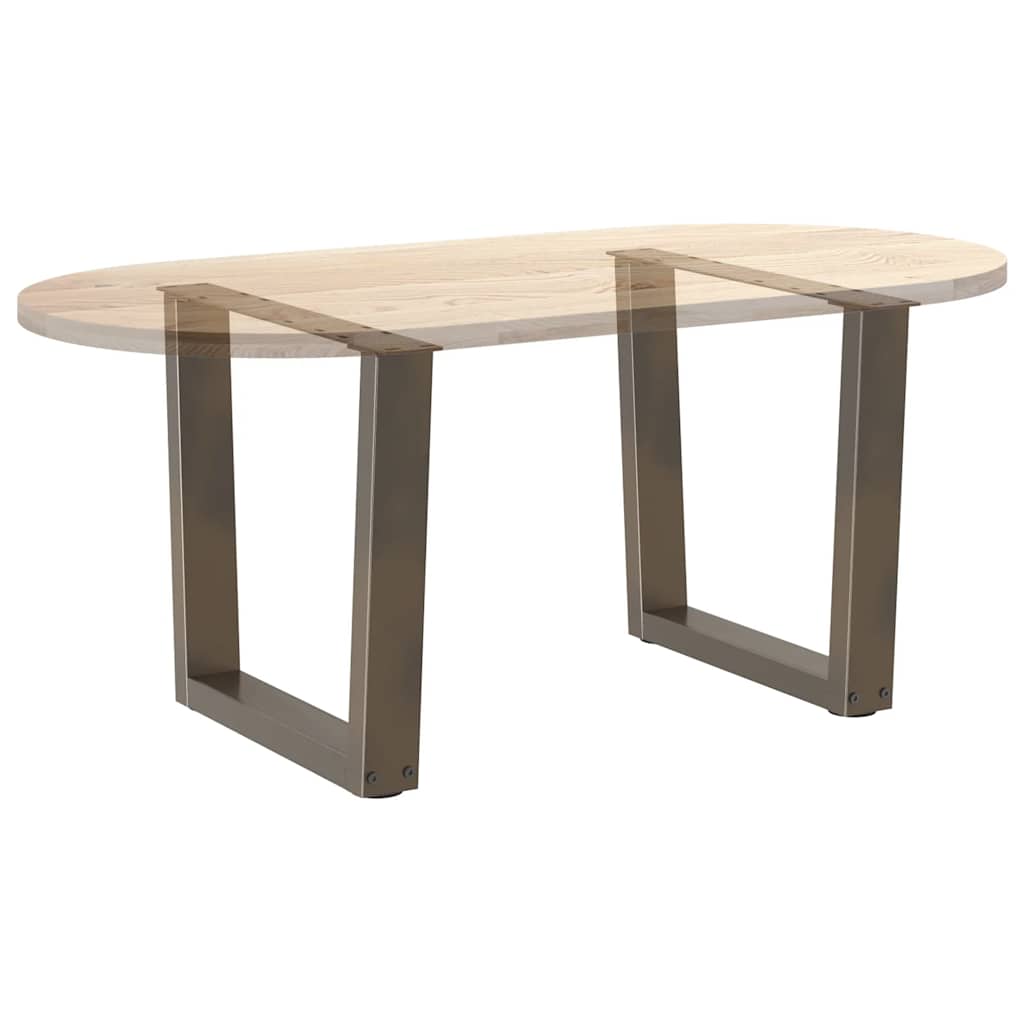 Pieds de table basse en forme de V, 2 pièces, acier naturel, 60 x (42-43,3) cm - XIOS