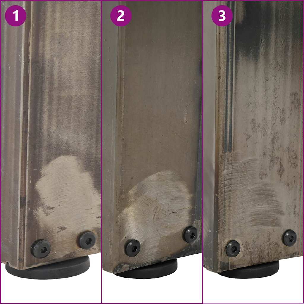 Pieds de table basse en forme de V, 2 pièces, acier naturel, 60 x (42-43,3) cm - XIOS