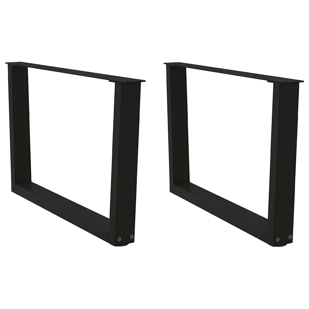 Pieds de table basse en forme de V, 2 pièces, noir, 70 x (42-43,3) cm, acier - XIOS