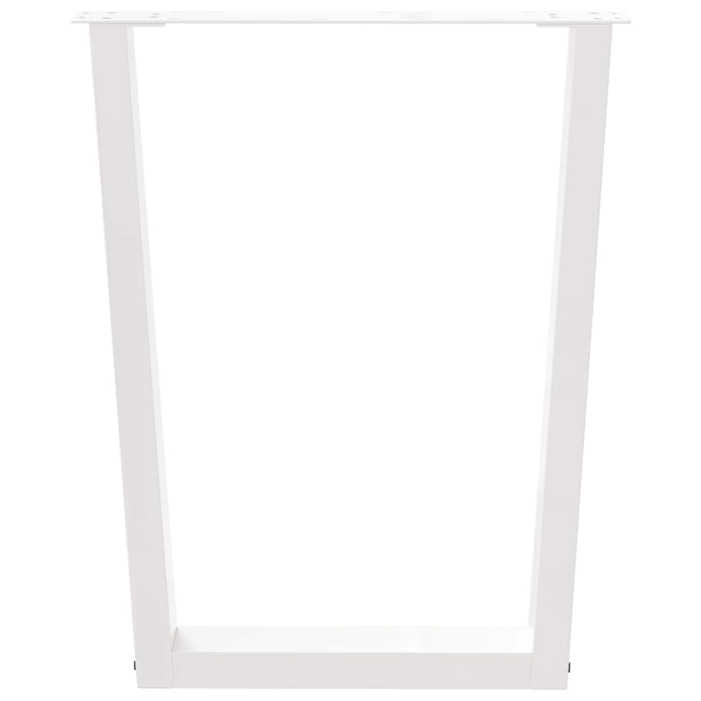 Pieds de table à manger en forme de V, 2 pièces, blanc, 60 x (72-73,3) cm, acier - XIOS