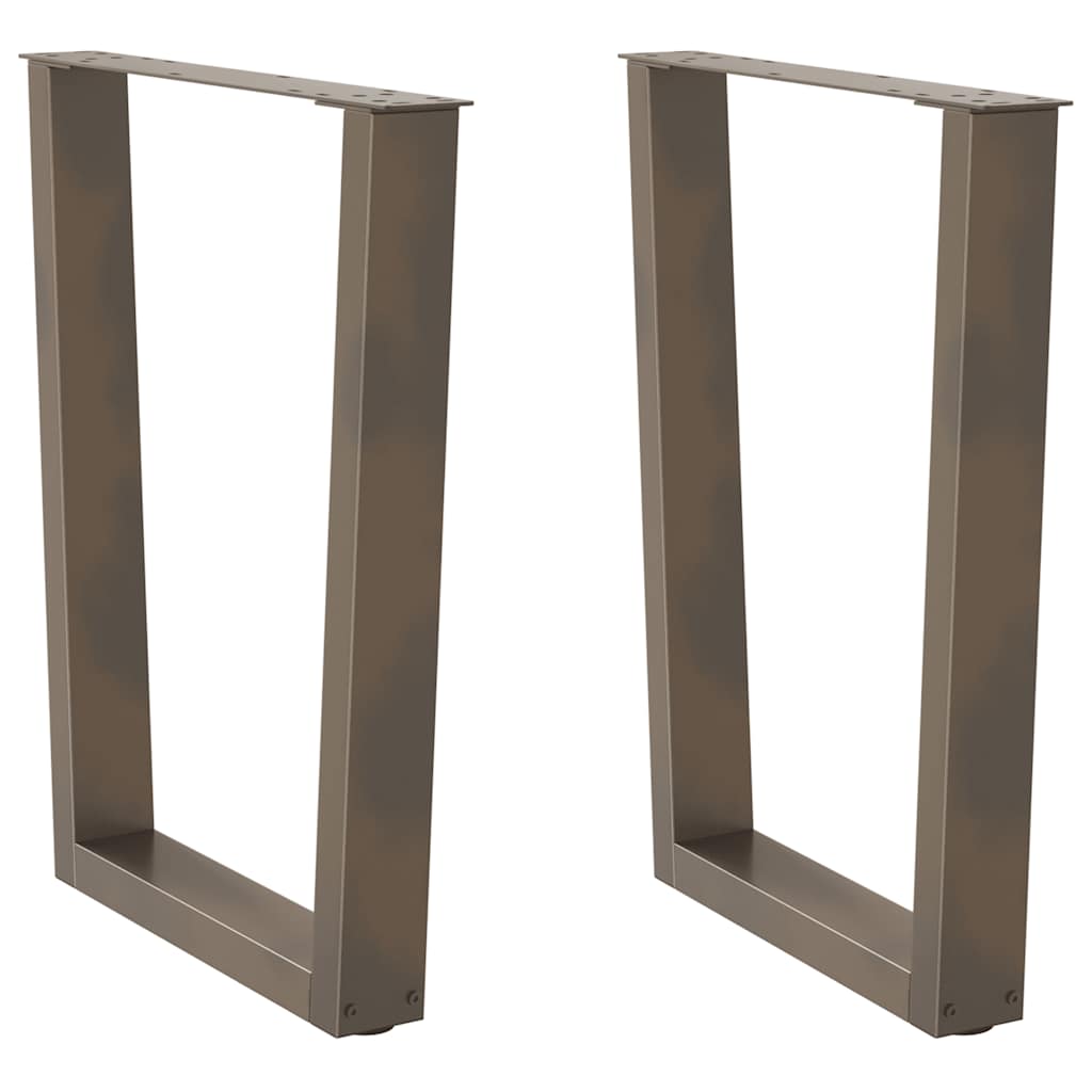Pieds de table à manger en forme de V, 2 pièces, acier naturel, 60 x (72-73,3) cm - XIOS