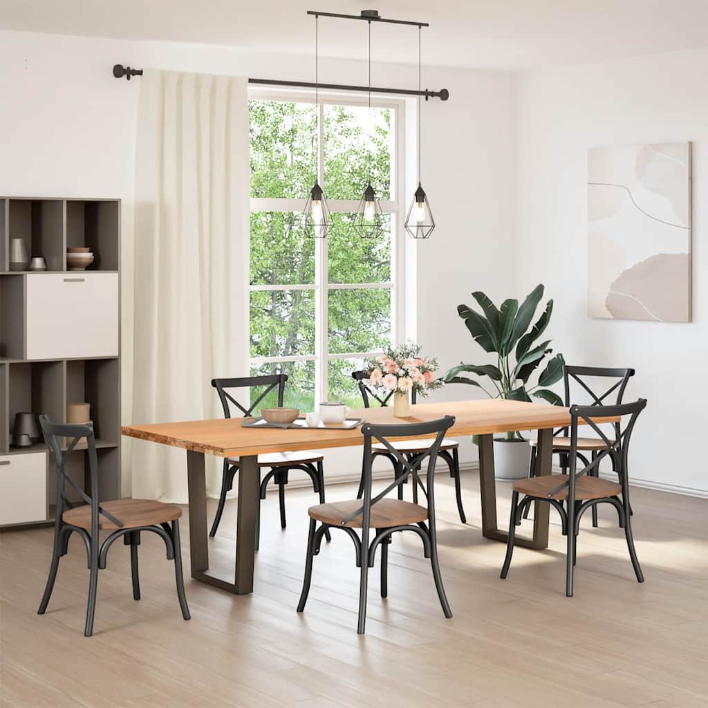 Pieds de table à manger en forme de V, 2 pièces, acier naturel, 60 x (72-73,3) cm - XIOS