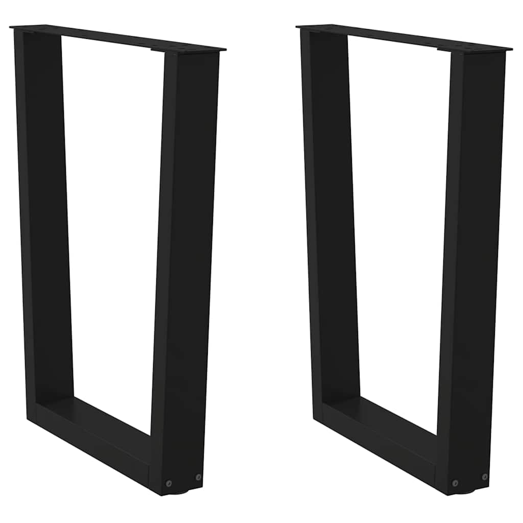 Pieds de table à manger en forme de V, 2 pièces, noir, 70 x (72-73,3) cm, acier - XIOS