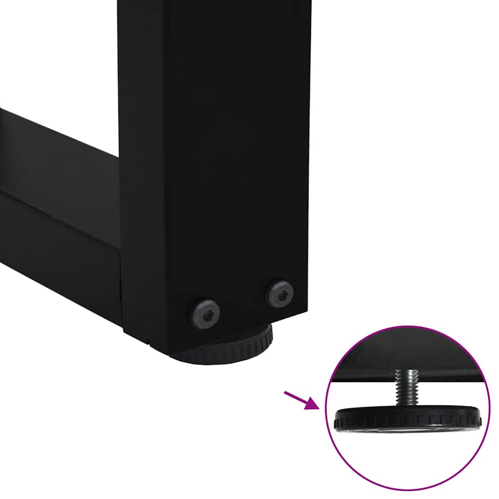 Pieds de table à manger en forme de V, 2 pièces, noir, 70 x (72-73,3) cm, acier - XIOS