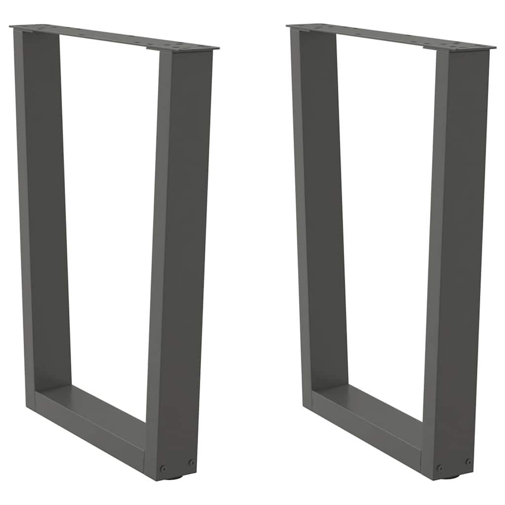 Pieds de table à manger en forme de V, 2 pièces, anthracite, 70 x (72-73,3) cm, acier - XIOS