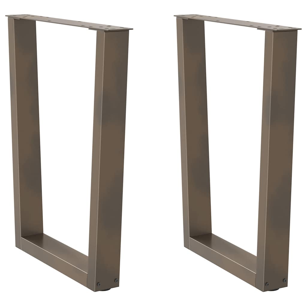 Pieds de table à manger en forme de V, 2 pièces, acier naturel, 70 x (72-73,3) cm - XIOS
