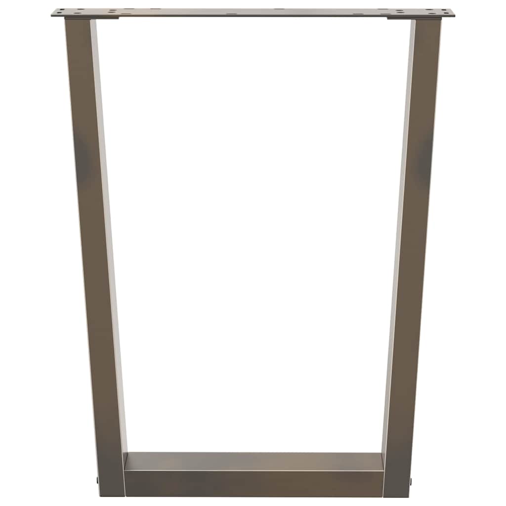 Pieds de table à manger en forme de V, 2 pièces, acier naturel, 70 x (72-73,3) cm - XIOS