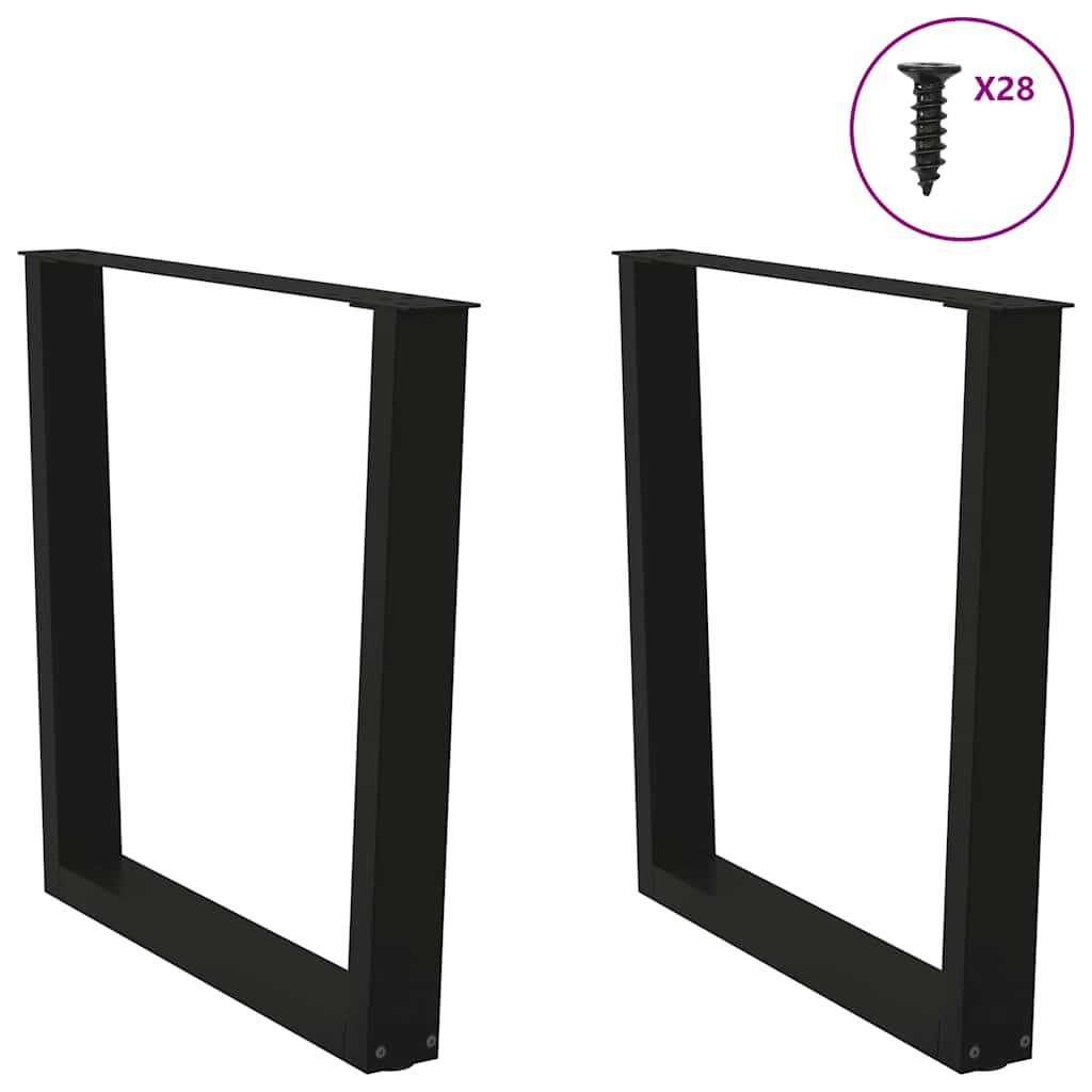 Pieds de table à manger en V 2 pièces Noir 80 x (72-73,3) cm Acier - XIOS