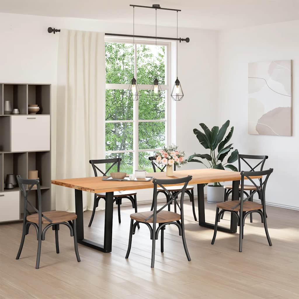 Pieds de table à manger en forme de V 2 pièces Noir 90 x (72-73,3) cm Acier - XIOS
