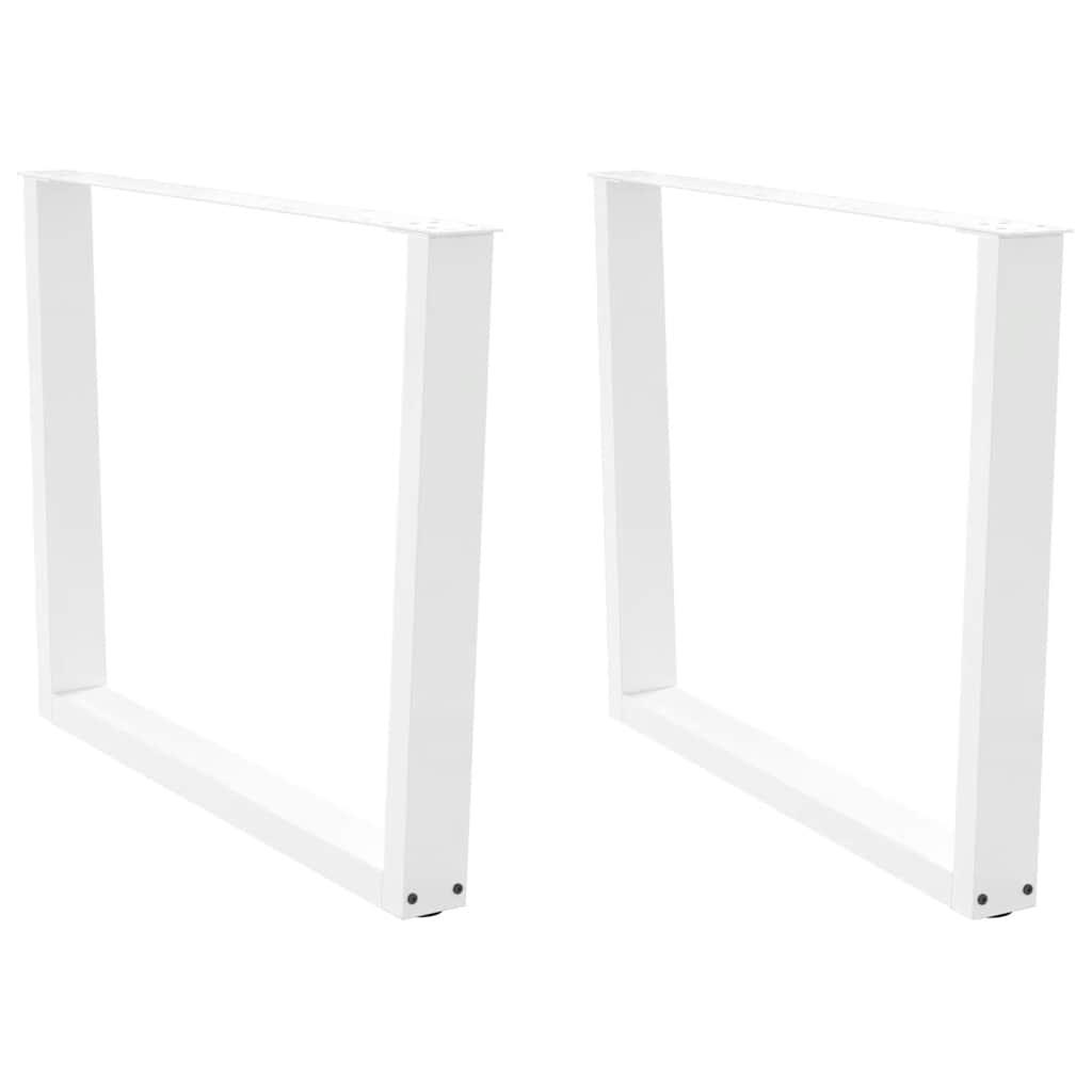Pieds de table à manger en forme de V, 2 pièces, blanc, 100 x (72-73,3) cm, acier - XIOS
