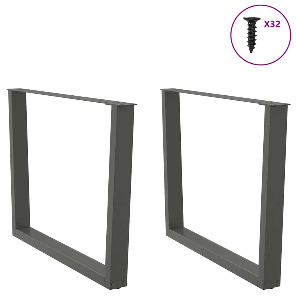 Pieds de table à manger en forme de V 2 pièces Anthracite 100 x (72-73,3) cm Acier - XIOS