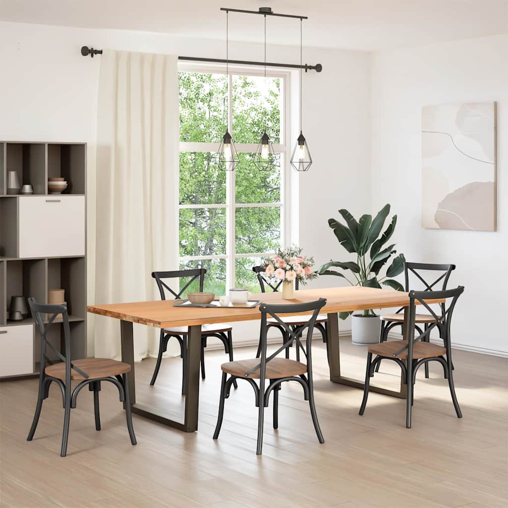 Pieds de table à manger en forme de V, 2 pièces, acier naturel, 100 x (72-73,3) cm - XIOS