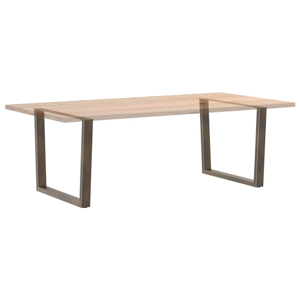 Pieds de table à manger en forme de V, 2 pièces, acier naturel, 100 x (72-73,3) cm - XIOS