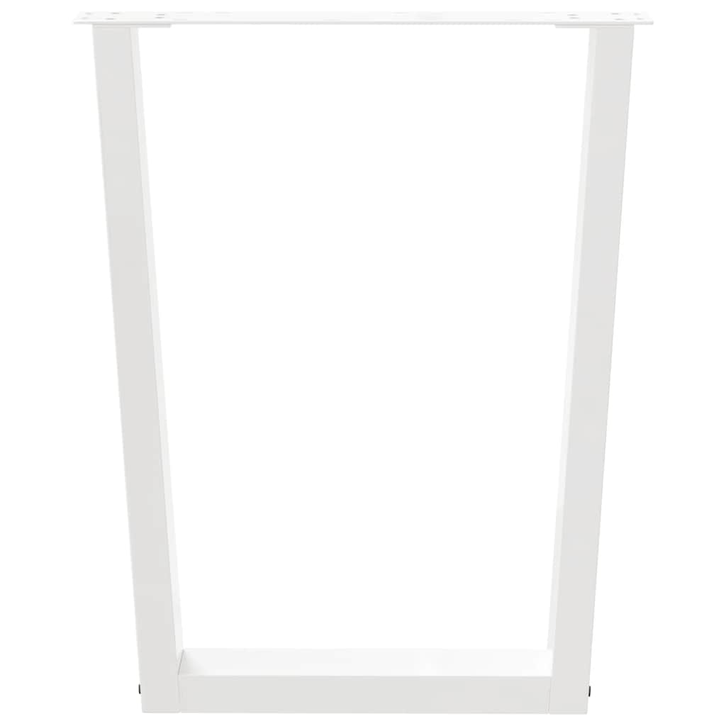 Pieds de table à manger en forme de V, 3 pièces, blanc, 70 x (72-73,3) cm, acier - XIOS