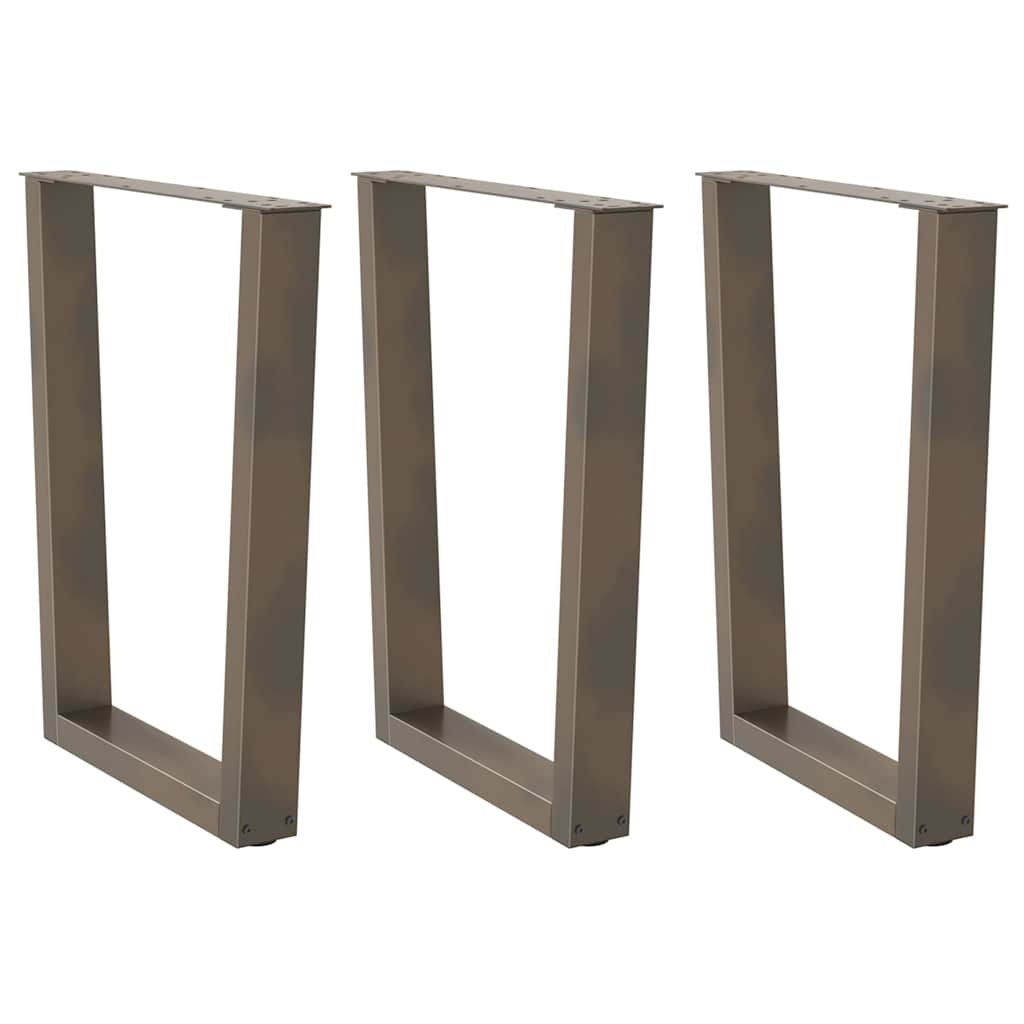 Pieds de table à manger en forme de V 3 pièces Acier naturel 70 x (72-73,3) cm - XIOS