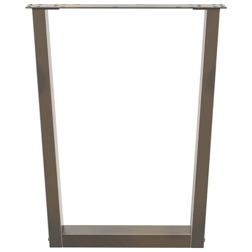 Pieds de table à manger en forme de V 3 pièces Acier naturel 70 x (72-73,3) cm - XIOS