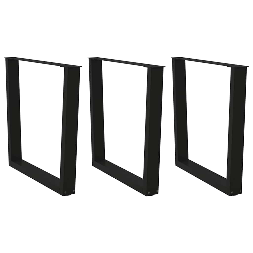 Pieds de table à manger en V 3 pièces Noir 80 x (72-73,3) cm Acier - XIOS