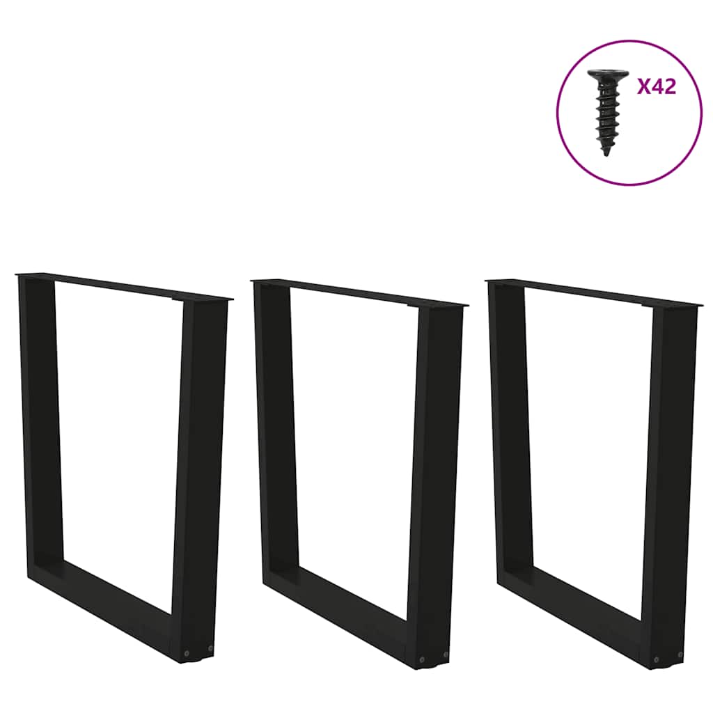Pieds de table à manger en V 3 pièces Noir 80 x (72-73,3) cm Acier - XIOS