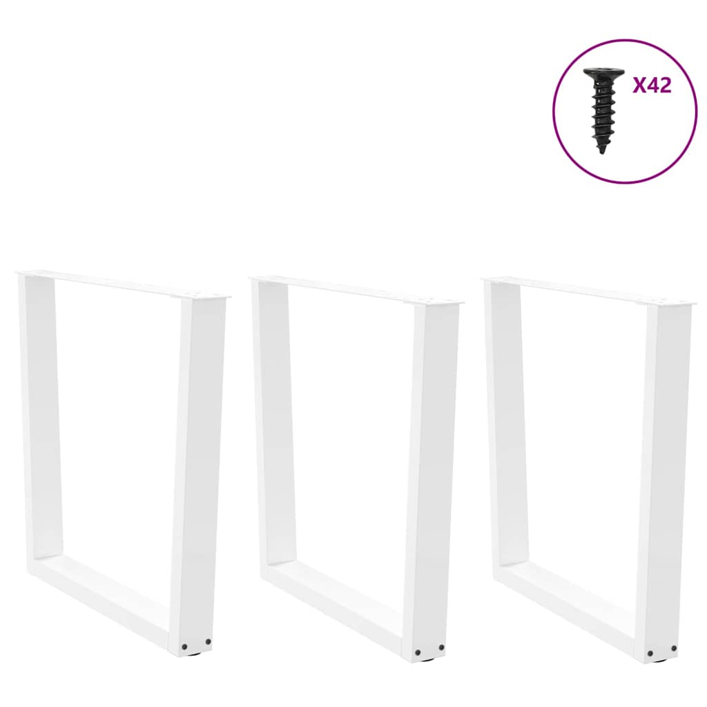 Pieds de table à manger en forme de V, 3 pièces, blanc, 80 x (72-73,3) cm, acier - XIOS