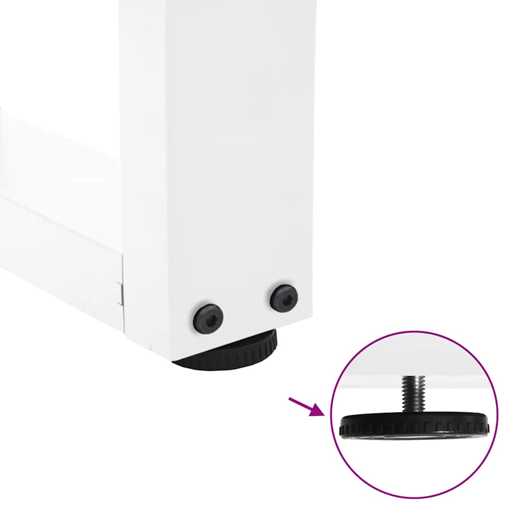Pieds de table à manger en forme de V, 3 pièces, blanc, 80 x (72-73,3) cm, acier - XIOS