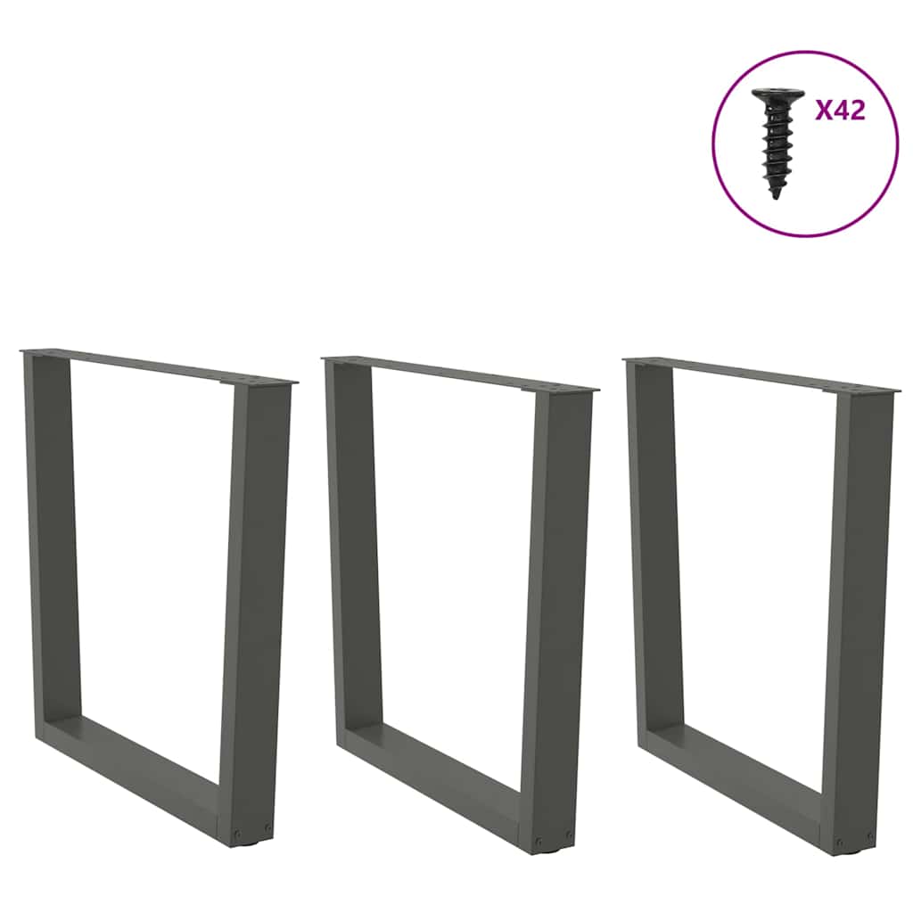 Pieds de table à manger en forme de V, 3 pièces, anthracite, 80 x (72-73,3) cm, acier - XIOS