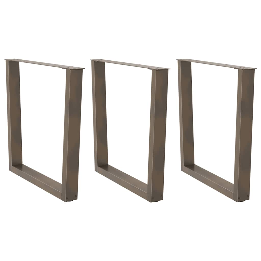 Pieds de table à manger en forme de V 3 pièces Acier naturel 80 x (72-73,3) cm Acier - XIOS