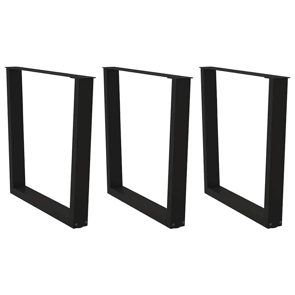 Pieds de table à manger en V 3 pièces Noir 90 x (72-73,3) cm Acier - XIOS
