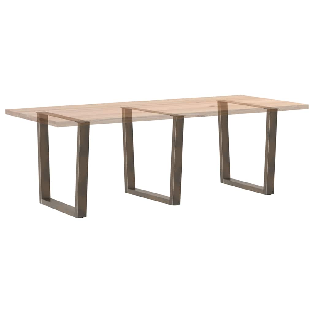 Pieds de table à manger en forme de V, 3 pièces, acier naturel, 90 x (72-73,3) cm - XIOS