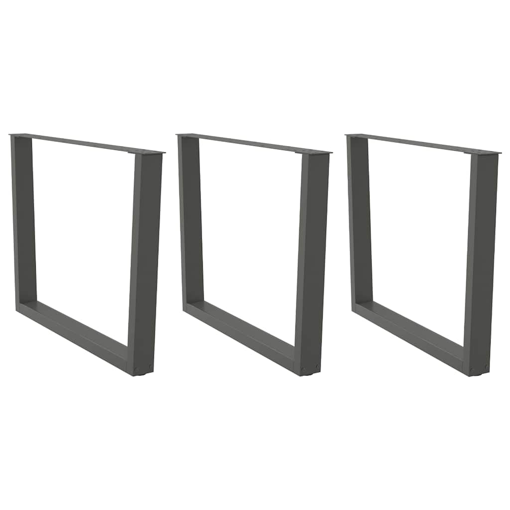 Pieds de table à manger en forme de V, 3 pièces, anthracite, 100 x (72-73,3) cm, acier - XIOS