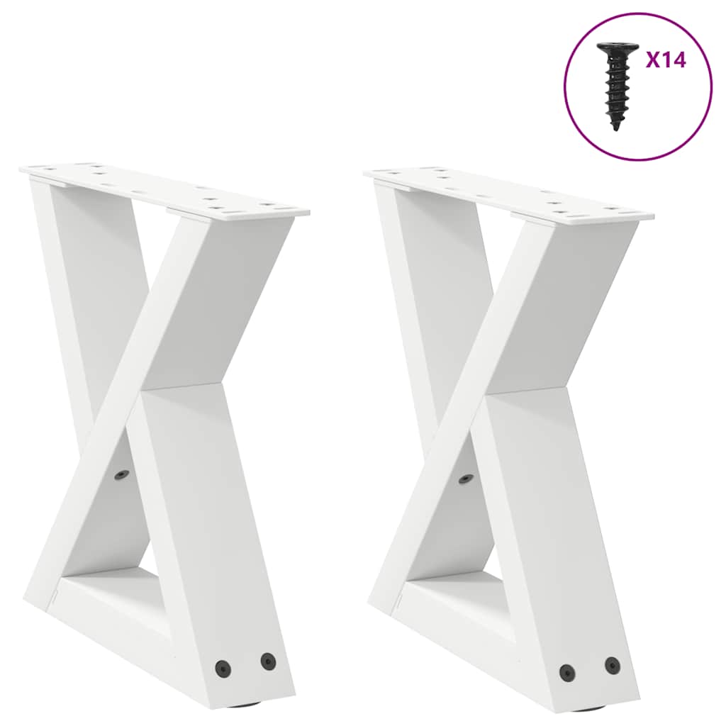 Pieds de table basse 2 pièces Blanc 30 x (30-31,3) cm Acier - XIOS
