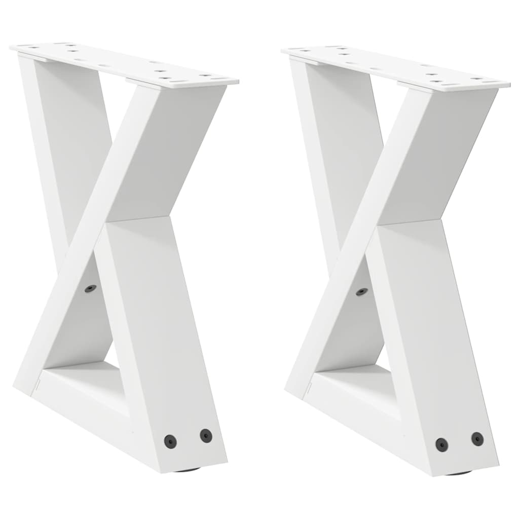 Pieds de table basse 2 pièces Blanc 30 x (30-31,3) cm Acier - XIOS