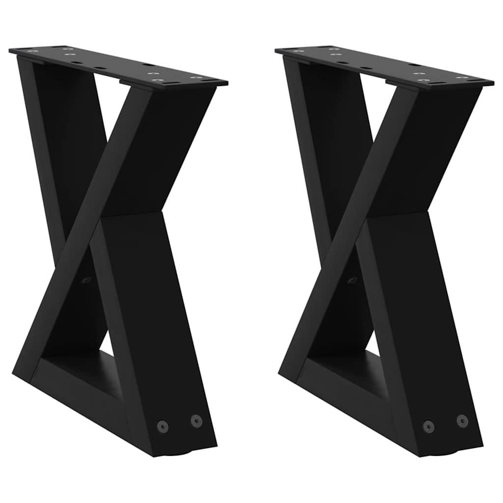 Pieds de table basse 2 pièces Noir 40 x (30-31,3) cm Acier