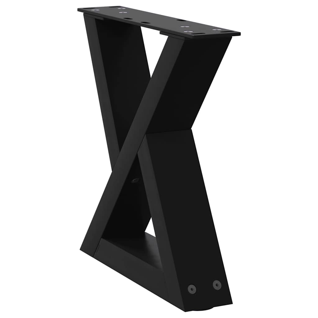 Pieds de table basse 2 pièces Noir 40 x (30-31,3) cm Acier