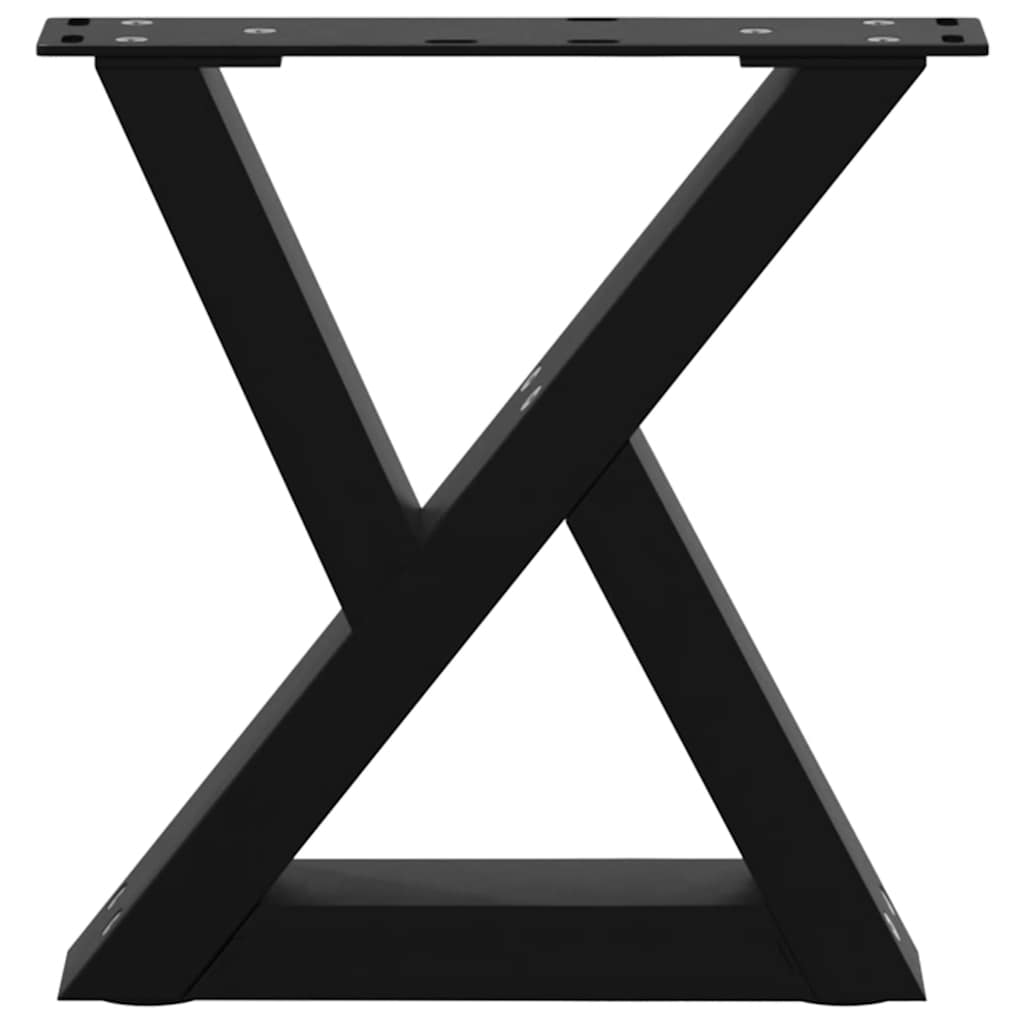 Pieds de table basse 2 pièces Noir 40 x (30-31,3) cm Acier