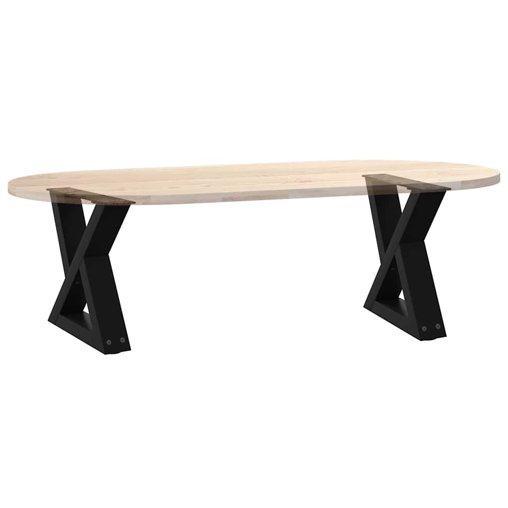 Pieds de table basse 2 pièces Noir 40 x (30-31,3) cm Acier