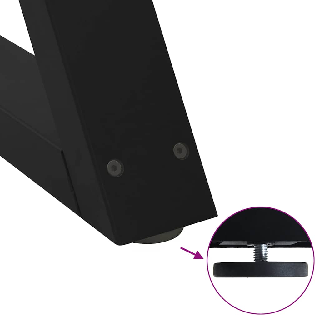 Pieds de table basse 2 pièces Noir 40 x (30-31,3) cm Acier