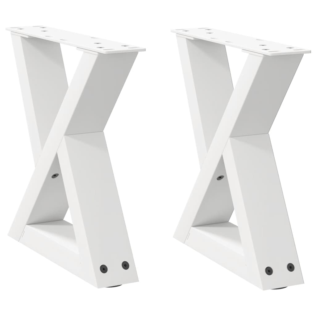 Pieds de table basse 2 pièces Blanc 40 x (30-31,3) cm Acier - XIOS