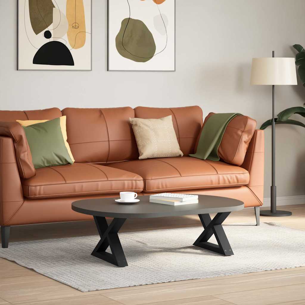 Pieds de table basse 2 pièces Noir 50 x (30-31,3) cm Acier - XIOS