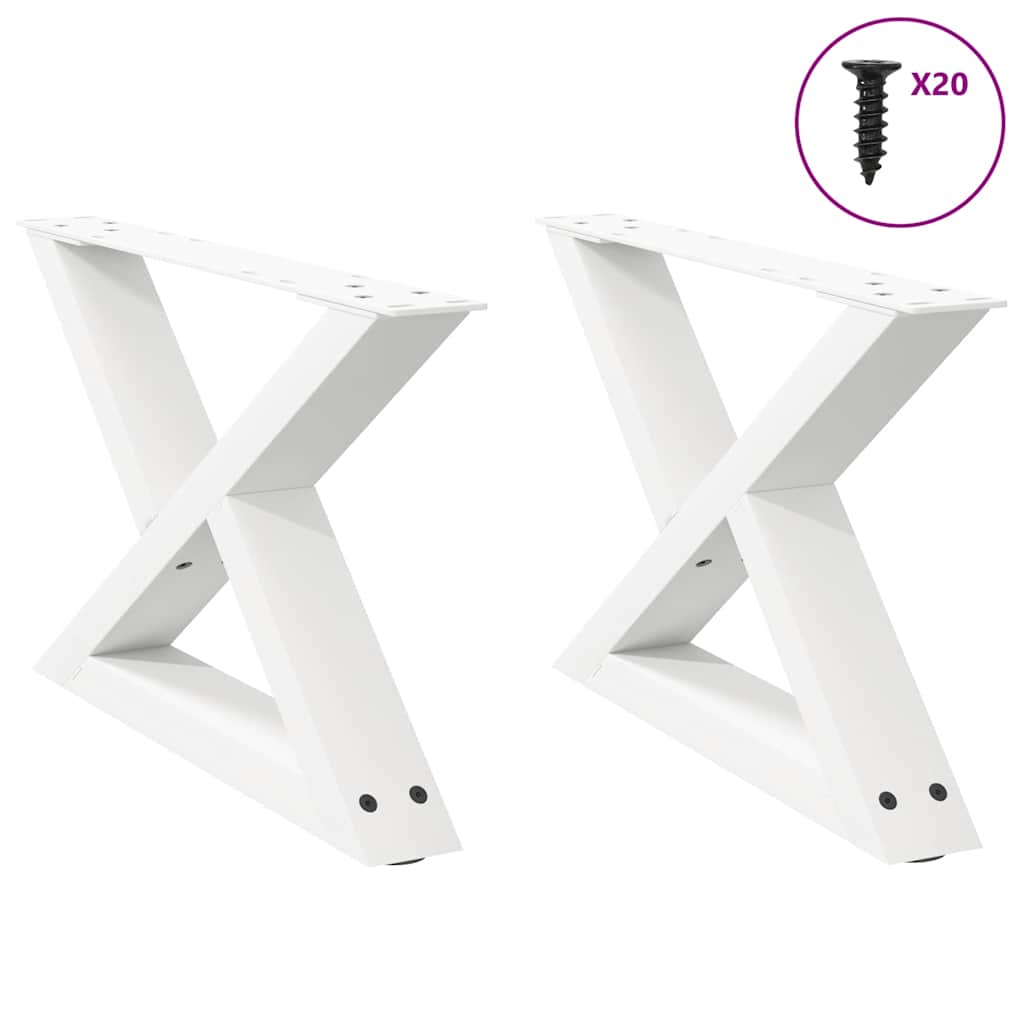 Pieds de table basse 2 pièces Blanc 50 x (30-31,3) cm Acier - XIOS